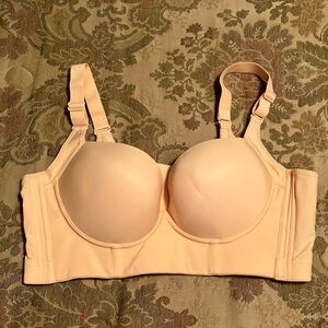 Pedal pink, long line push-up bra